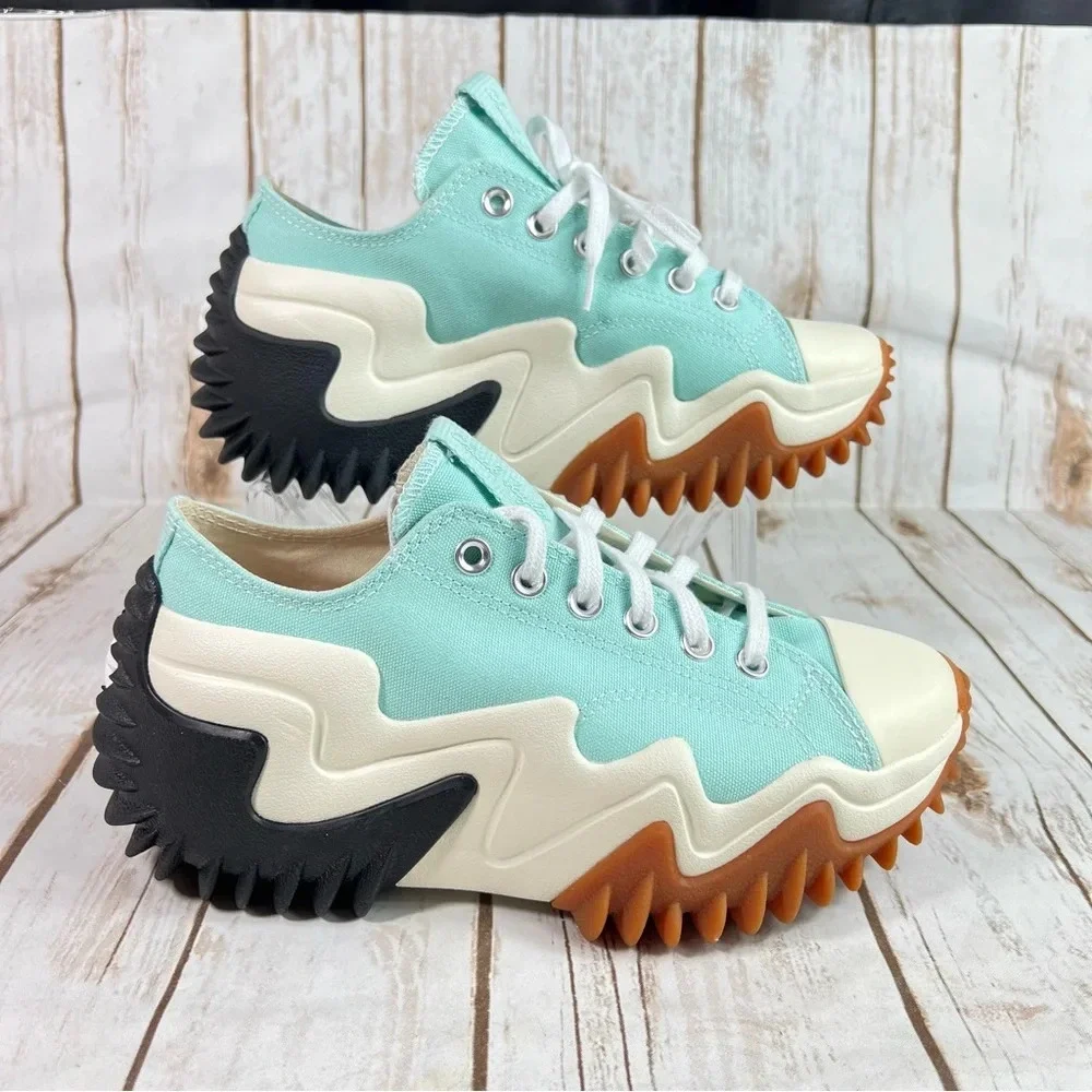 New Converse Run Star Motion Low Platform Water Droplets Green Sneakers - Picture 3 of 12